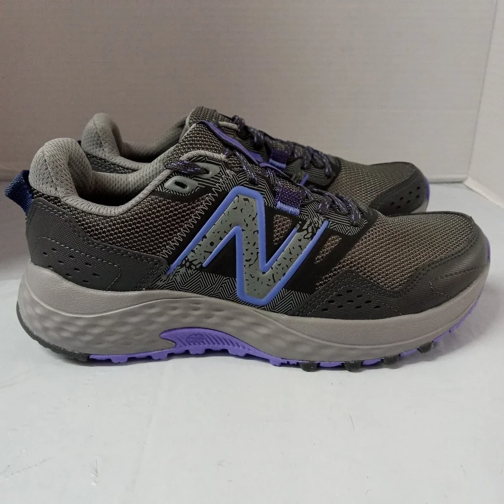 New Balance 410v8 Shoes Women's Size 7 Grey Blue Trail Running Sneakers WT410LQ8